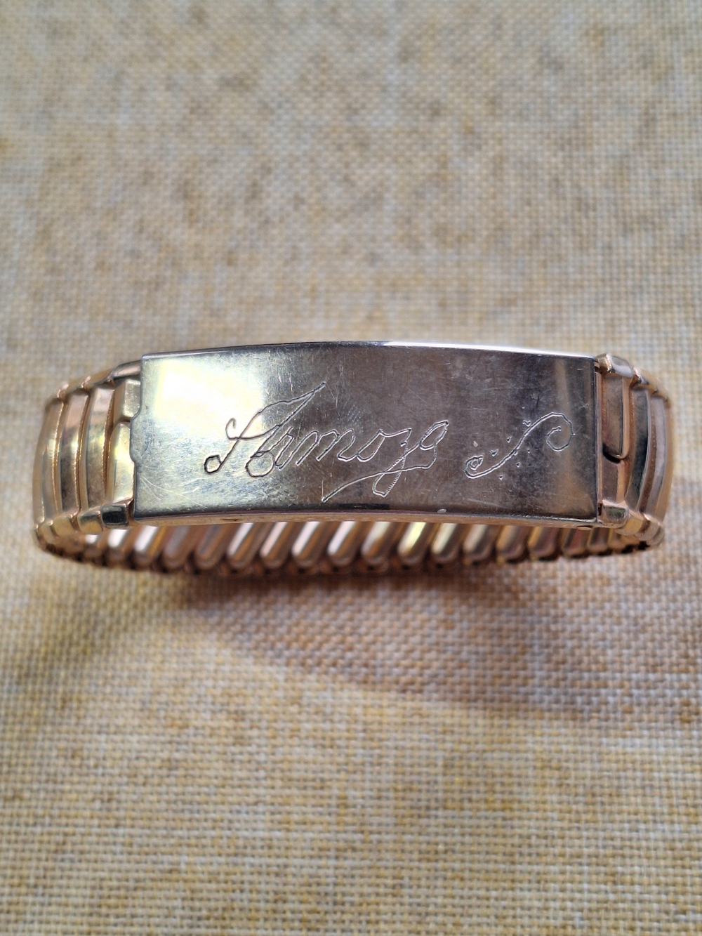 Accordian Style Locket Bracelet Made In Japan
